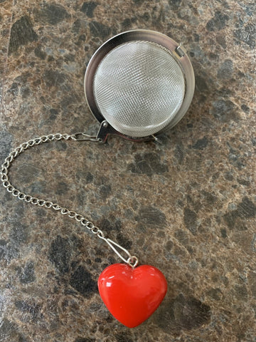 2 Inch Tea Ball - Heart Fob